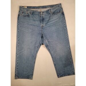 Levis 501 Jeans Womens Plus 22W Short Button Fly Classic Ankle Jeans Medium Wash